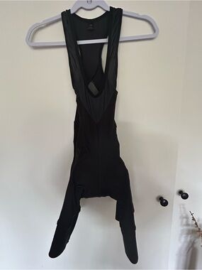 MACHINES FOR FREEDOM Women’s Black Athletic Bib Shorts with Mesh Straps